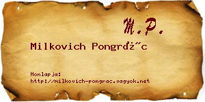 Milkovich Pongrác névjegykártya
